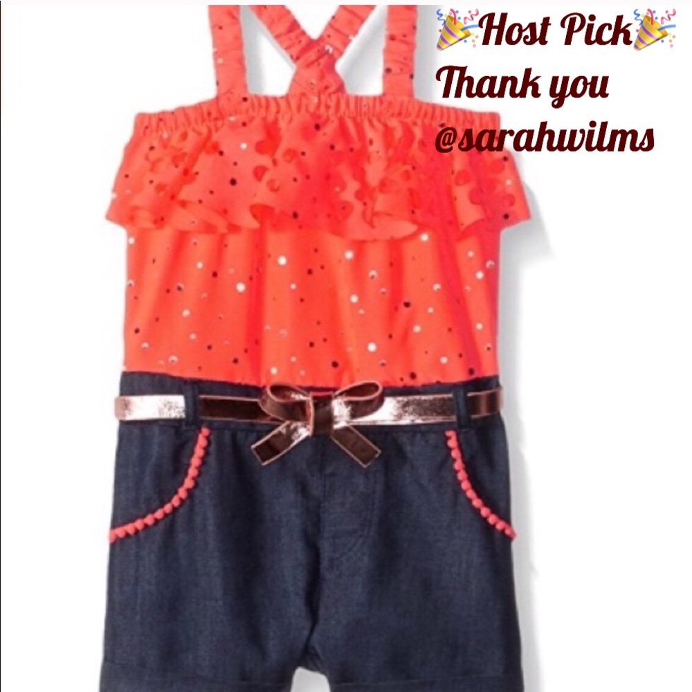 🐴 NWT Little Lass CUTE Romper 12 months Adorable
